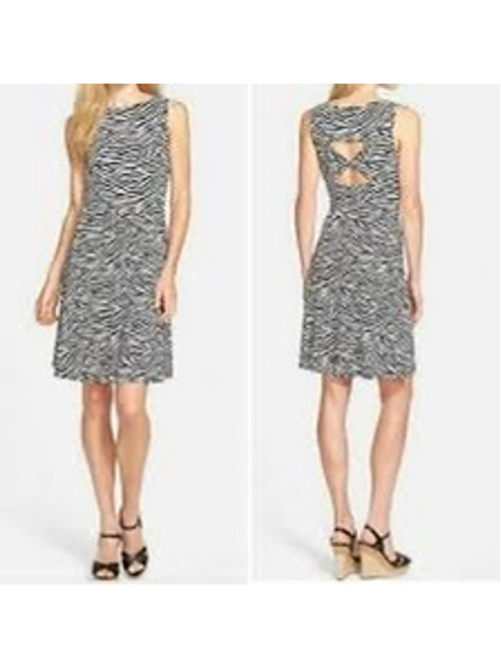 NWT Michael Kors Zebra Jersey Dress XL Animal Print Safari Fit Flare G6